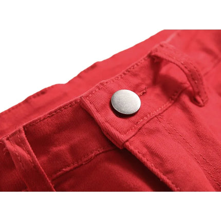 New Men's Stretch Jeans, Featuring A Distinctive Multi-ripped Design and Elastic Fabric, Showcase Individual Style.