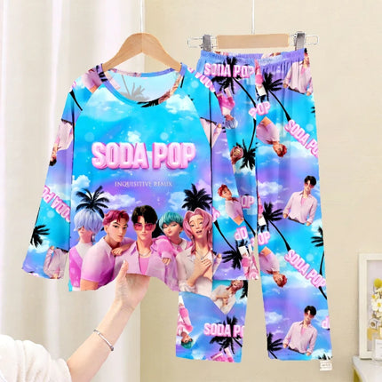 2026 Autumn Children Pajama Sets Cartoon Hunter Sleepwear for Kids 2-14years Teen Pijamas Boys Girls Loungewear Baby Clothes