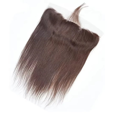 4# Chocolate Brown Straight Hair 13X4 Lace Frontal Burmese Remy Human Hair Preplucked 4x4 Transparent Lace Closure Human Hair