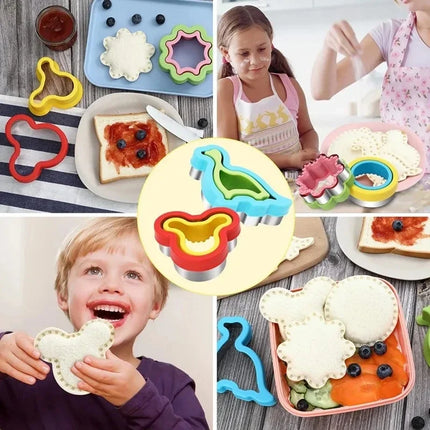 Sandwich Cutters for Kids Set with Sealer DIY Cookie Bread Mold Cutter Shapes Christmas Tree Sandwich Makers Lunch Bento Box