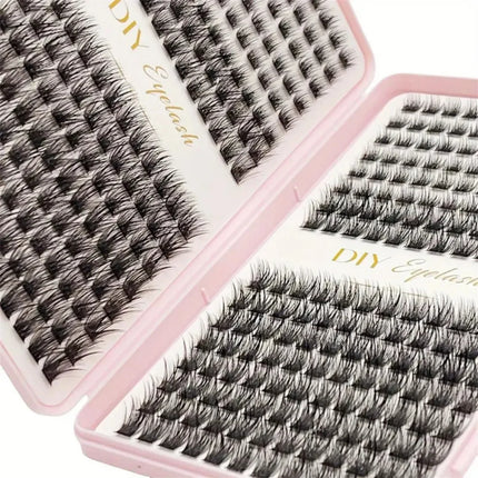 1Box Individual Lashes Clusters DIY Lash Extensions Book, D Curl Lash Clusters Eyelash Extension at Home