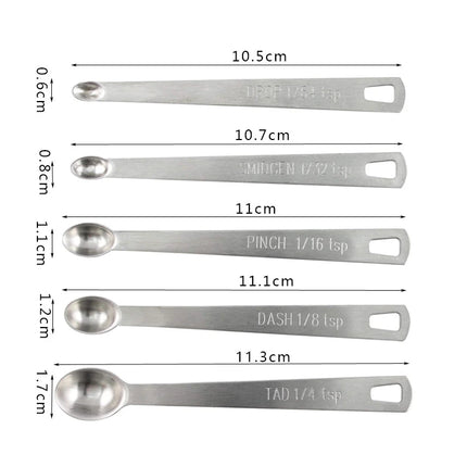 5pcs/Set Small Measuring Spoon Coffee Measure Spoons Tea Seasoning Multiple Size  Kitchen Tools Accessories