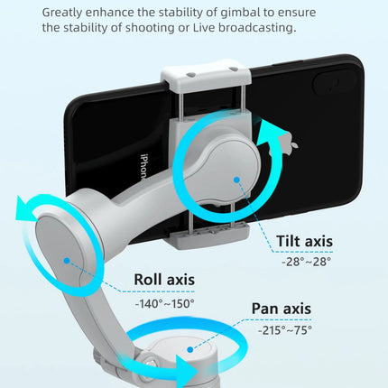 AXNEN HQ3 3-Axis Gimbal Stabilizer for Smartphone Handheld Phone Video Record, Android iPhone Tiktok Vlog Cellphone Stabilizer