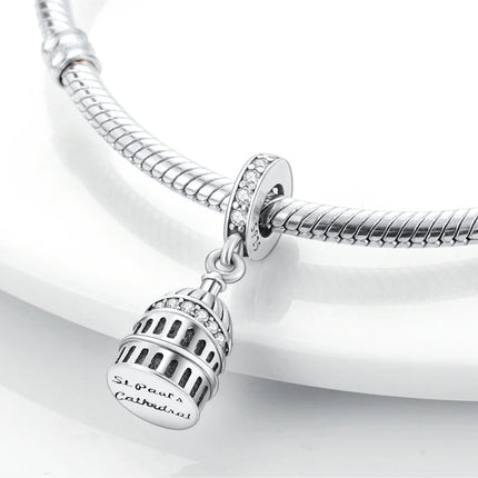 Original 925 Sterling Silver Charms Paris Eiffel Tower Charms Bead Pendant Fit Bracelets Bangle Necklaces Women DIY Jewelry Gift