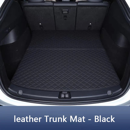 For Tesla Model Y Juniper / 3 Highland 2025-2026 Front Rear Trunk Mat Leather Full Coverage Trunk Both Side Guard Protective Pad
