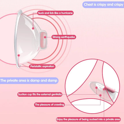Nipple Stimulator with 2/3 Heads Optional, Suction & Vibration Breast Pump, Licking Tongue Massager for Women Adult Toy