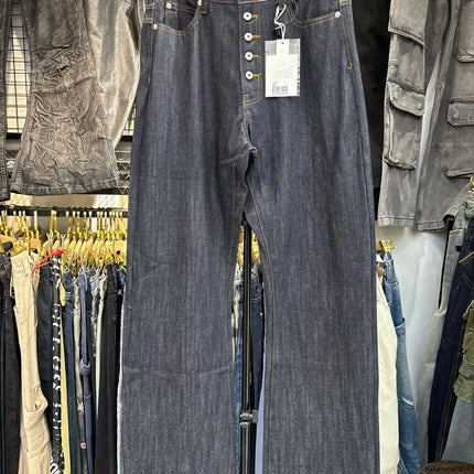 MIJKO BootCut Original Jeans Wide Leg Trousers Straight Button Design ZJ124
