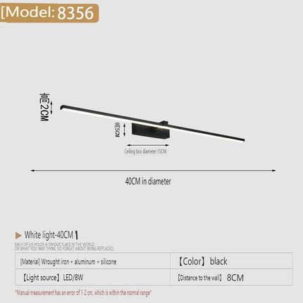 Modern Minimalist Mirror LED Wall Lamp Home Wall Lights Front Lamp Aluminum Strip Shape Bathroom Interior Decoration Lighting