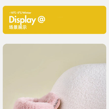 Evshine 2024 New Women Fuzzy Warm Slippers Faux Fur Cotton Slippers Fluffy Non-Slip Slides Winter Fashion Women Cozy House Shoes