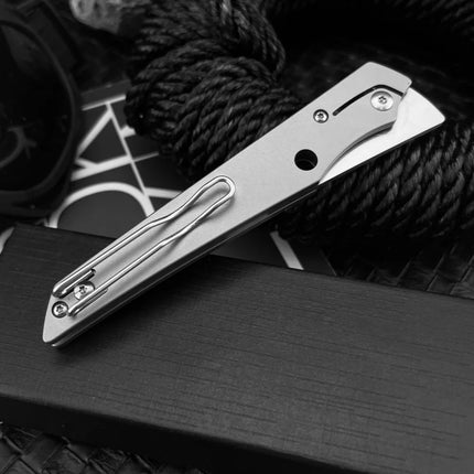 Newest C273 folding knife TC4 titanium alloy Handle D2 high carbon tool steel Blade Camping Hunting Pocket hand tools