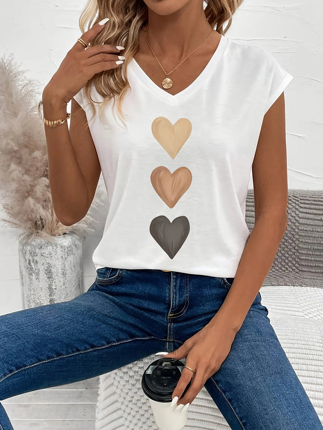 Summer women's white short sleeved shirt, loose and comfortable, soft vacation love punk style