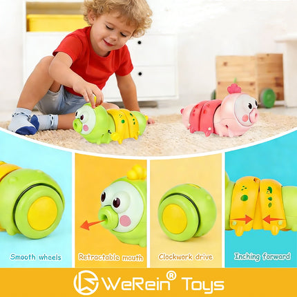 Spring-Loaded Fun Crawling Caterpillar Toy Educational Early Learning Plaything for Kids