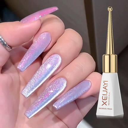 10ml Flamingo Red Magnetic Cat eye Gel Gemstone Glitter Cat Eye Gel Polish Semi-permanent UV LED Cateye Nail Varnish Manicure#GY
