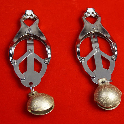 BDSM Metal Clover Nipple Clamps Clips With Bell,Bondage Restraints,Sex Toys for Couples,SM Adult Games