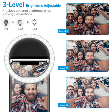 USB Charge LED Selfie Fill Light Adjustable Brightness Portable Rechargeable Fill Light For Photos/Live/Selfie Phone Accessories