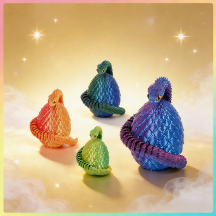3D Print Cool Snake Dragon Egg Multi-joint Novel Easter Hot Sale Gifts Decompression Children's Toys Desktop Decorations Printed