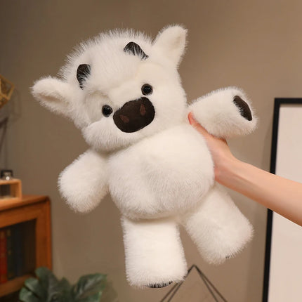 Wholesale Cuddly Plush Toys Cattle High Quality Fluffy Sitting Pose Doll Warm Cozy Children Companion Xmas Gift Home Decor Gift