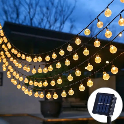 Solar Bubble Ball Light String Crystal Ball Solar Light with 8 Functions 200LEDs Christmas Halloween Festival Decorations