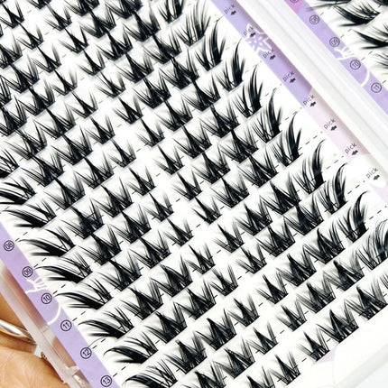 U-shaped Segmented Kpop False Eyelashes Korean Cluster Natural Individual Lash DIY Large Capacity Eyelash Manga Transparent Stem