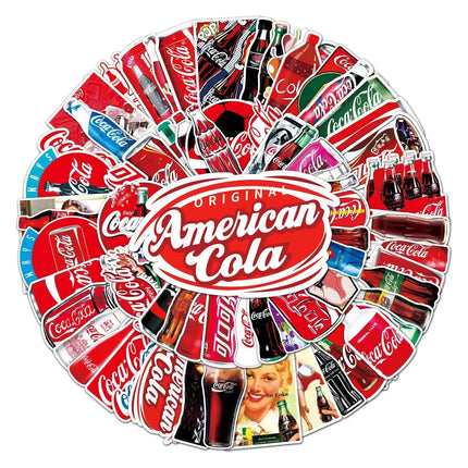 76pcs Coke Laptop Bike Car Decoration Waterproof Sticker
