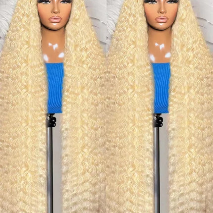 613 Curly Honey Blonde Lace Front Human Hair Wigs Loose Deep Wave 13x6 13×4 HD Water Wave Color Transparent Lace Frontal Wigs