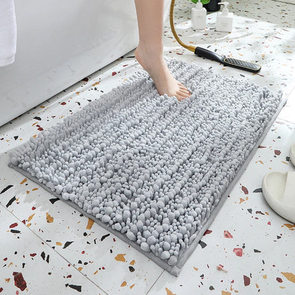 1 piece bathroom carpet bath mat, non-slip super thick lotus pine soft chenille door mat, fluffy foot mat, indoor solid color do