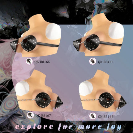 PU Leather Nipple Clamps Female Erotic Chest Bondage Device Rivets Sexy Lingerie Adult Body Accessories Clitoral Stimulation 18+