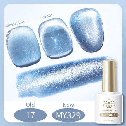 BORN PRETTY 10ml Silver Water Light Cat Magnetic Gel Nail Polish Nail Supplies Vernis Semi Permanent Gel for Fall Winter Nails
