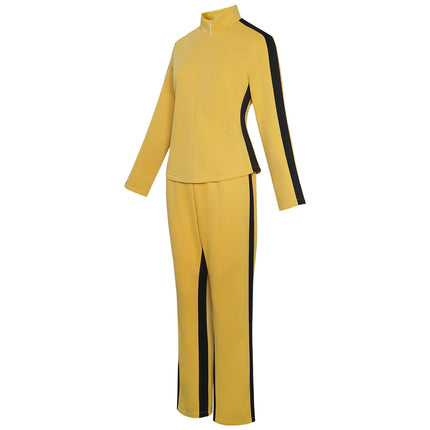 Kill Bill The Bride Beatrix Kiddo Cosplay Costume Yellow Kung Fu Jumpsuit Women Tracksuit Halloween Carnival Mardi Gras Costumes
