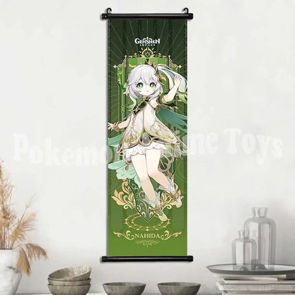 Genshin Impact Poster Anime Hot Games Wall Artwork Hutao Klee Vendi Canvas Painting Print Hanging Scroll Home Decoration Gift