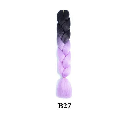 Synthetic 24inch 1Pcs Ombre Jumbo Braiding Hair Extensions High Temperature Fiber Hair Extensions for Box Braids Braiding Hair