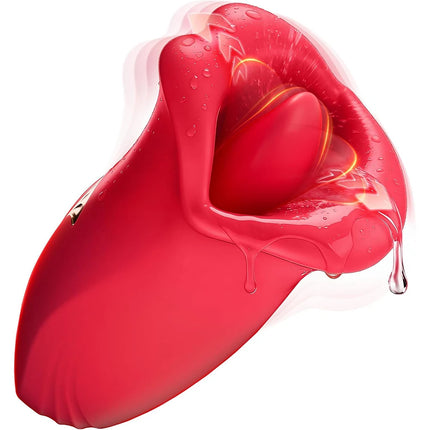 Electric Tongue Sucking Vibrator Automatic Masturbator Red Lips Massager Rechargeable Sex Toy Clitoral Vibrator for Women