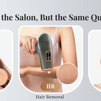 Laser Hair Removal Pro IPL Devices Painless Permanent Epilator with HR/SC/RA, 9 Energy Levels 999999+ Light Body Hair Trimmer
