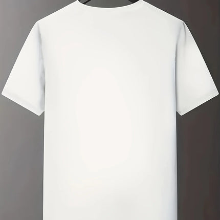[Lightweight] Men's Super Papa Graphic T-Shirt - Bold Superhero Lettering & Family Design, Casual Round Neck Summer Outdoor Shir
