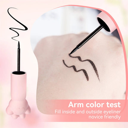 Pink Cat Paw Black Liquid Eyeliner Pen Fast Drying Long-lasting Smudge Proof Makeup Holding Premium Eye Liner Pen Eye Cosmetics