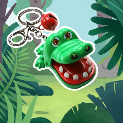 Funny Cute Cartoon Mouth Tooth Alligator Hand Keyring Children's Toy Biting Crocodile Game Keychain Women Men Gift Bag Pendant