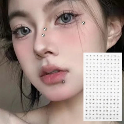 Self Adhesive Fake Lip Eyebrow Stickers Non Piercing Nose Ring Stickers Belly Button Nails  Reusable Body Earring Studs Stickers