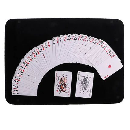 Magician Card Poker Mat Close-Up Performance Pad Black Deck Card Mat Magic Tricks Magic Coin Gimmicks Gift for Kids Adults Party