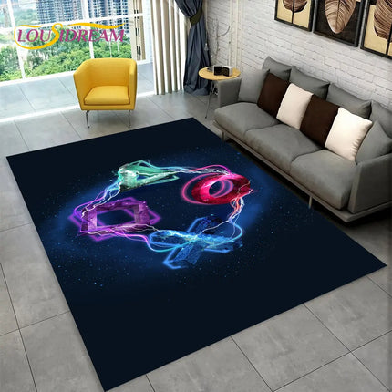 Cartoon Gamer Game Gamepad Area Rug,Carpet Rug for Living Room Kids Bedroom Sofa Kitchen Doormat Decor,Child Non-slip Floor Mat