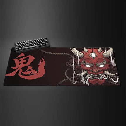 Game mouse pad Japanese samurai devil mousepad black ghost face gamer desk mat mouse pad carpet gaming accessories table pad