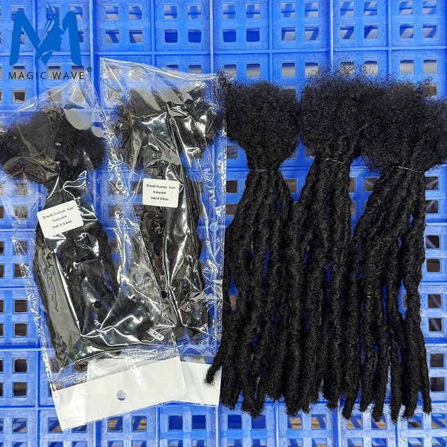 0.6cm Width 4-8 Inch 100% Real Human Hair Inter Loc Extensions Full Handmade Dreadlock Extensions for Men Women Kids Can Be Dyed