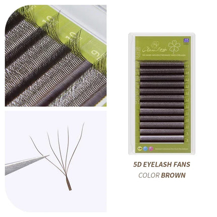 GLAMLASH Brown 3D 4D 5D Eyelashes C/D/L/LU/M Premade Volume Fan W Style Lashes Extension Makeup Tool