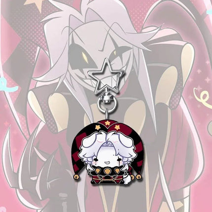 Game The Freak Circus Pierrot Cosplay Keychain Kawaii Acrylic Joker Clown Pendant Keyring Key Chain Bag Accessory Ornament Props
