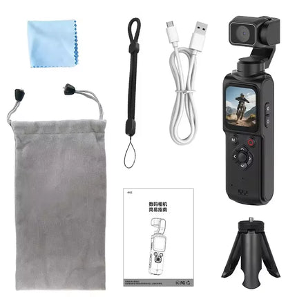 4K Pocket Gimbal Camera Handheld Stabilized Camcorder 75MP 330° Auto-Tracking Rotation 1.7-inch Touchscreen for Vlogging