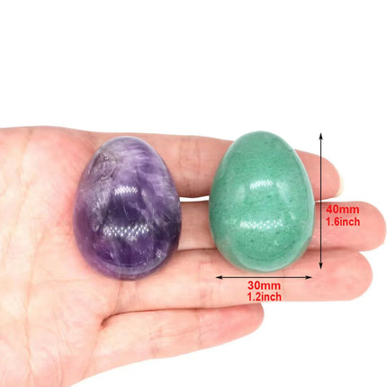 30x40mmNatural Crystal Stone Yoni Egg Polished Amethyst Quartz Healing Mineral Ball Kegel Exercise Massage Craft Home Decor Gift
