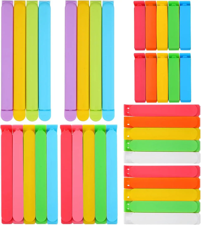 38 PCS Colorful Chip Clips - 4 Sizes Good Sealing Bag Clips for Food Snack Storage, Keeps Coffee, Bread, Cookies Fresh