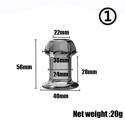 Hollow Anal Plug with Removable Cap Silicone Tunnel Butt Plug Anal Dilator Stretching Adult Sex Toy for Men Women Gay Fetish