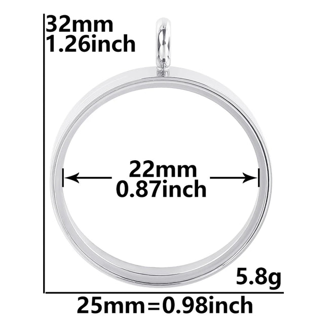 1Pc Stainless Steel Openable Glass Coin Bezel Cremation Urn Locket Pendant Round Reliquary Picture Medaillon кулон Jewelry