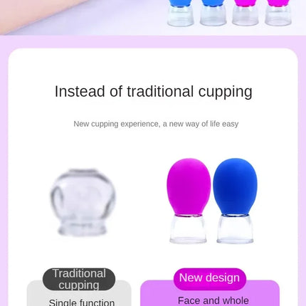 Silicone Cupping Massage Cup For Body Face Neck Eye Massager Vacuum Tank Body Facial Care, Anti-aging Beauty Tool