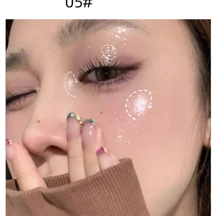 Liquid Eyeshadow Pearlescent Shimmer Long Lasting Monochrome Pearly Fine Sparkling Sequins Eye Shadow Highlighter Quick Drying